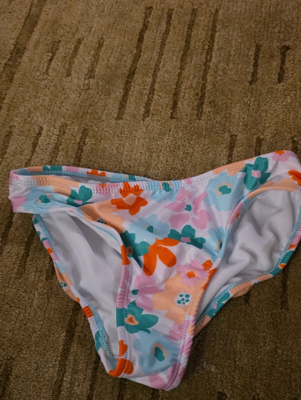 5/25 wonder nation Floral Swim Bottoms in White, Peach & Teal Size 10- 12